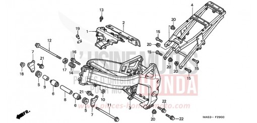 CARROSSERIE DE CHASSIS CBR900RRX de 1999